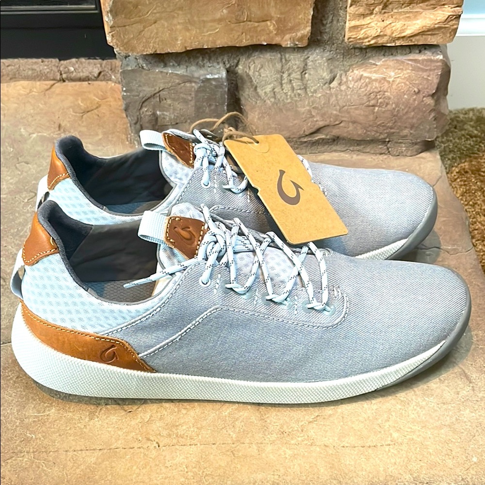 OluKai Gray and Brown Sneakers with Modern Comfort